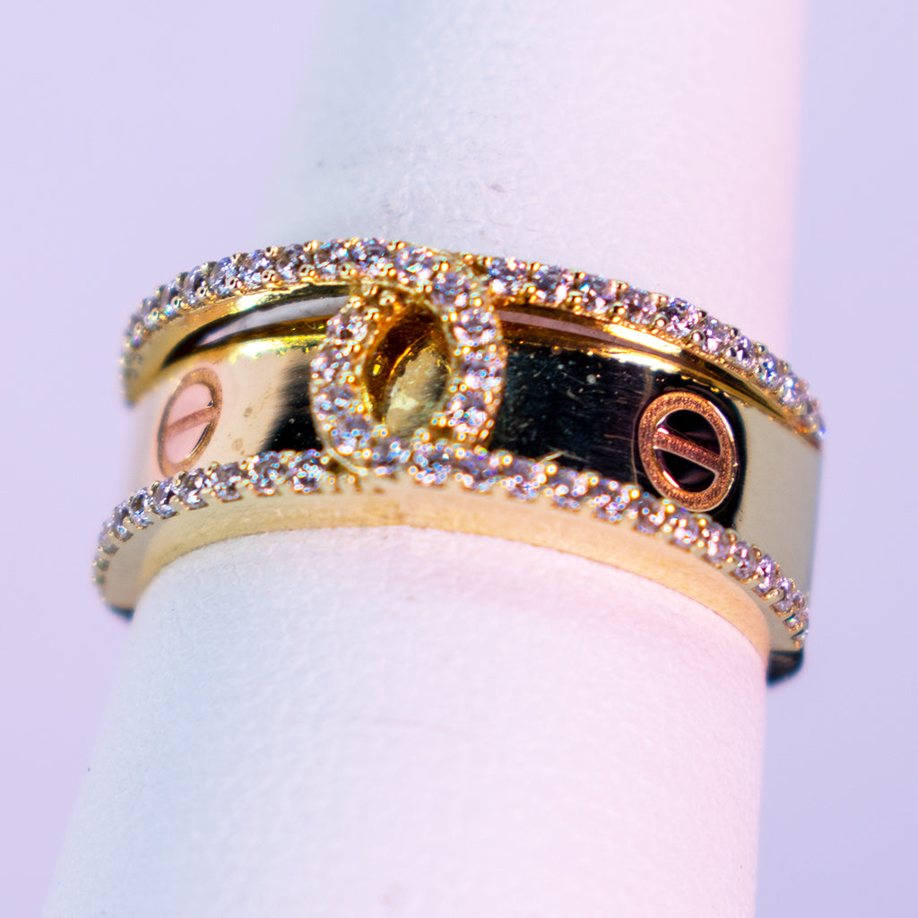 Gold Ring Set with Zirconias - Mar y Sol Jewerly
