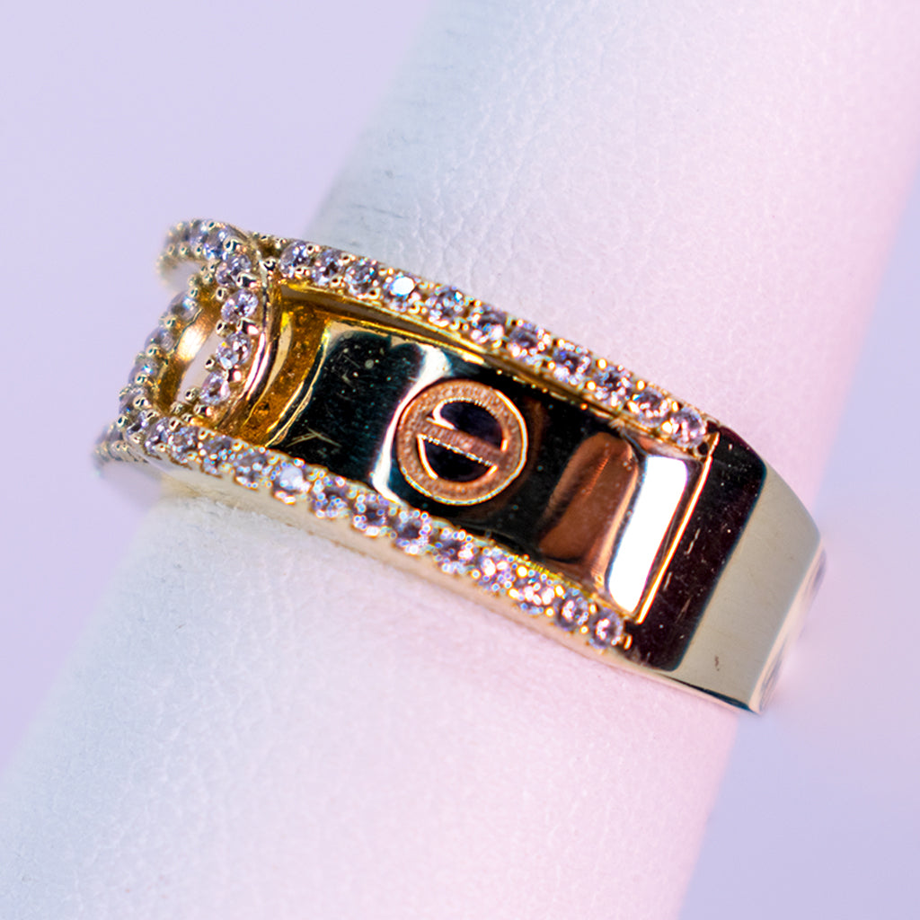 Gold Ring Set with Zirconias - Mar y Sol Jewerly
