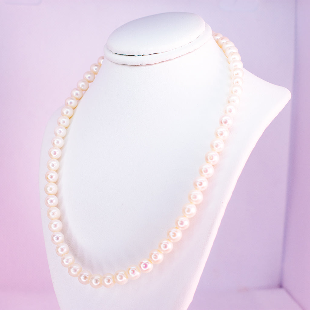 Akoya Pearl Necklace With 14 K Gold Plated Clasp