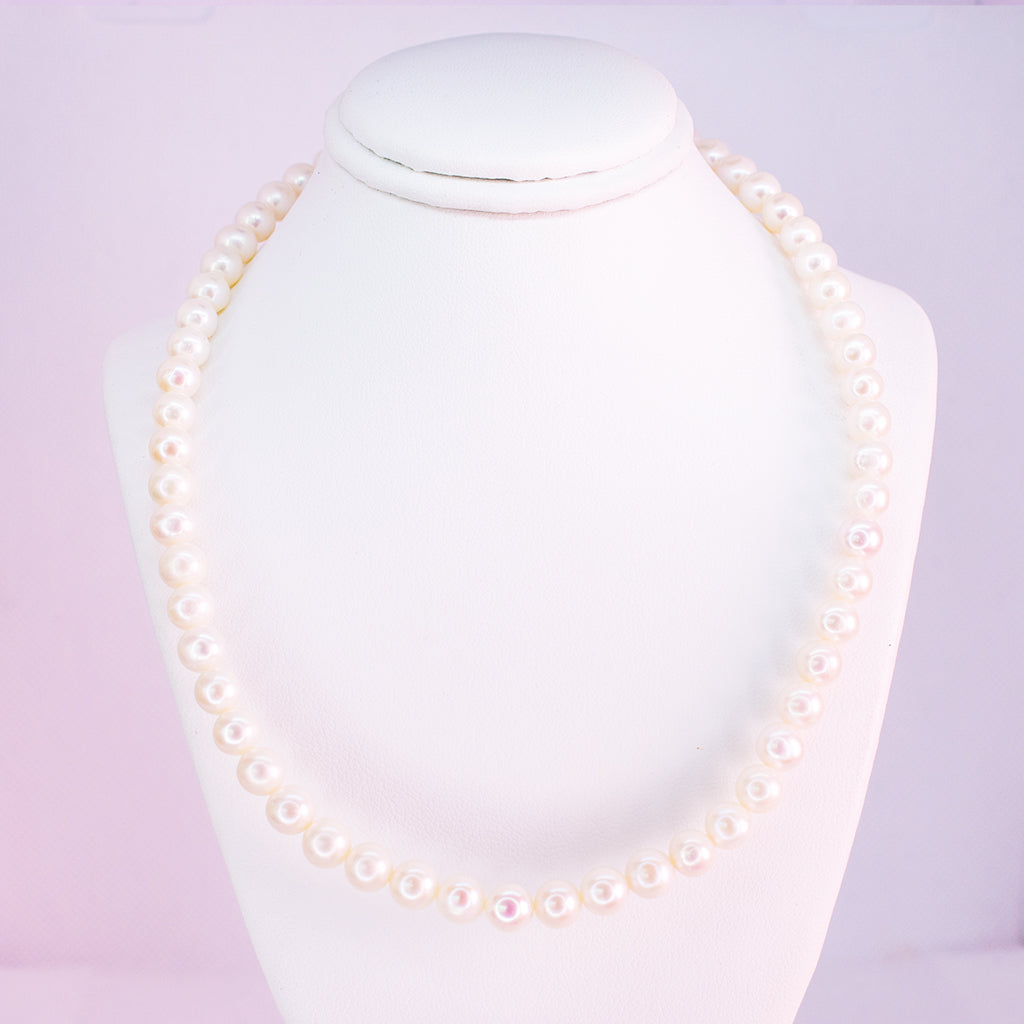 Akoya Pearl Necklace With 14 K Gold Plated Clasp