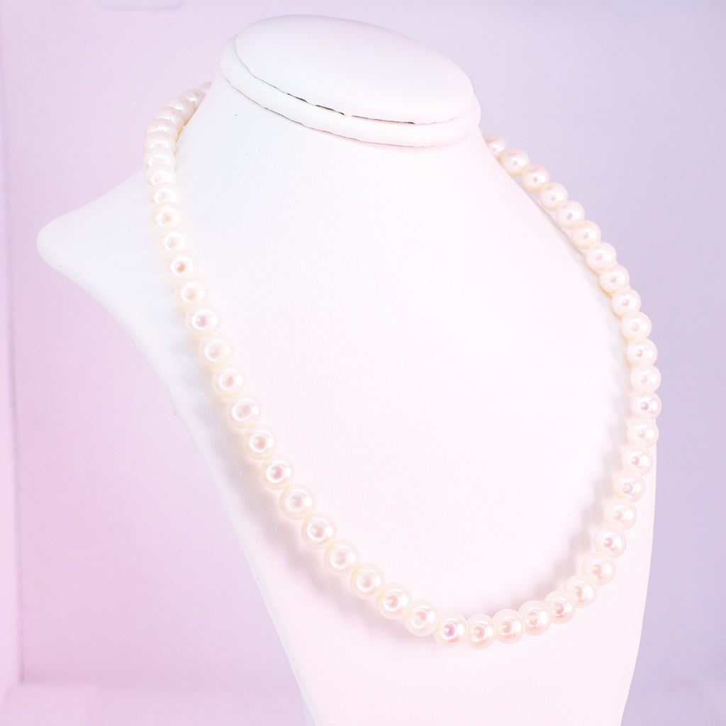 Akoya Pearl Necklace With 14 K Gold Plated Clasp