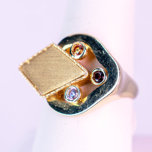 10 K Tricolor Radiant Gold ring - Mar y Sol Jewelry