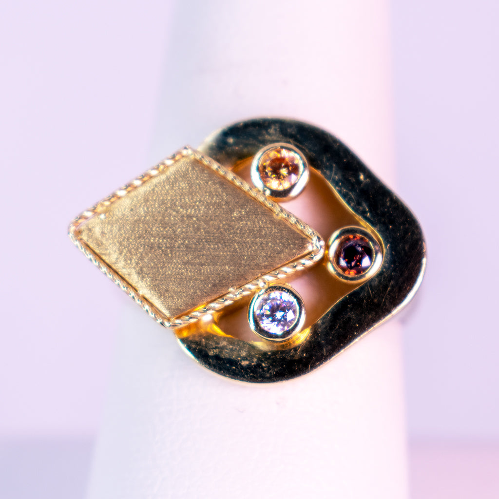 10 K Tricolor Radiant Gold ring - Mar y Sol Jewelry