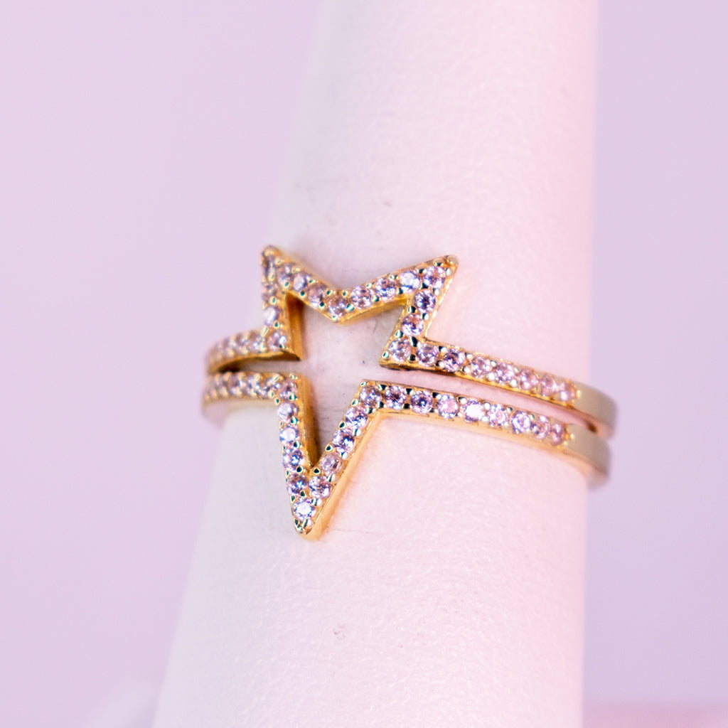 10 K gold ring Heavenly Sparkle - Mar y Sol Jewelry