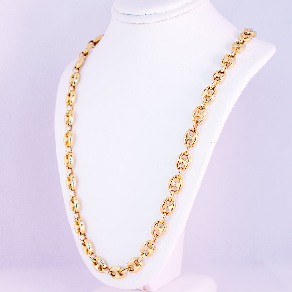  14 k gold chain necklace Figaro - Mar y Sol Jewelry