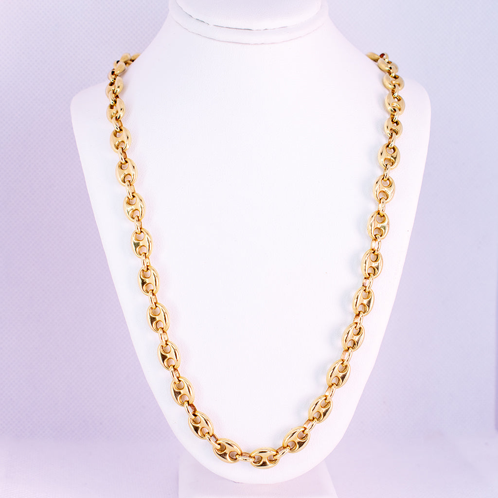  14 k gold chain necklace Figaro - Mar y Sol Jewelry