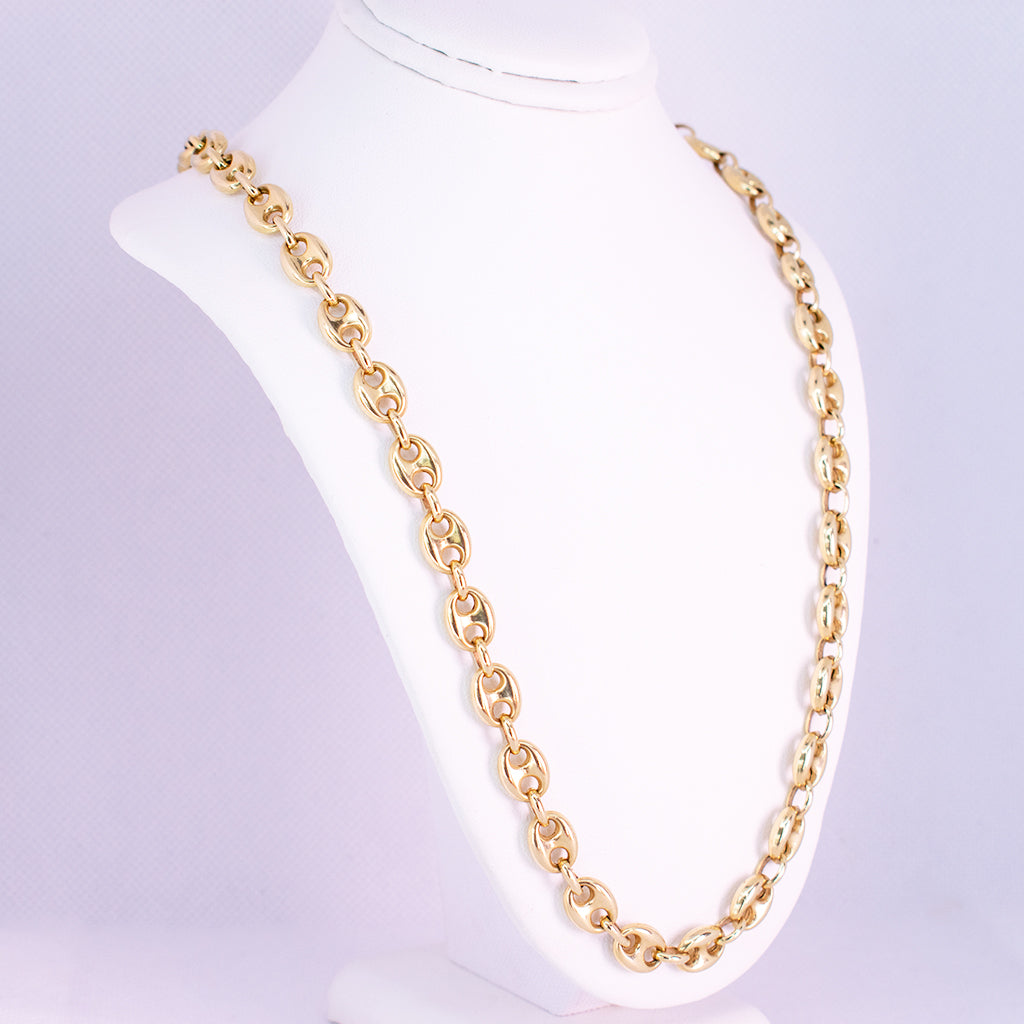  14 k gold chain necklace Figaro - Mar y Sol Jewelry